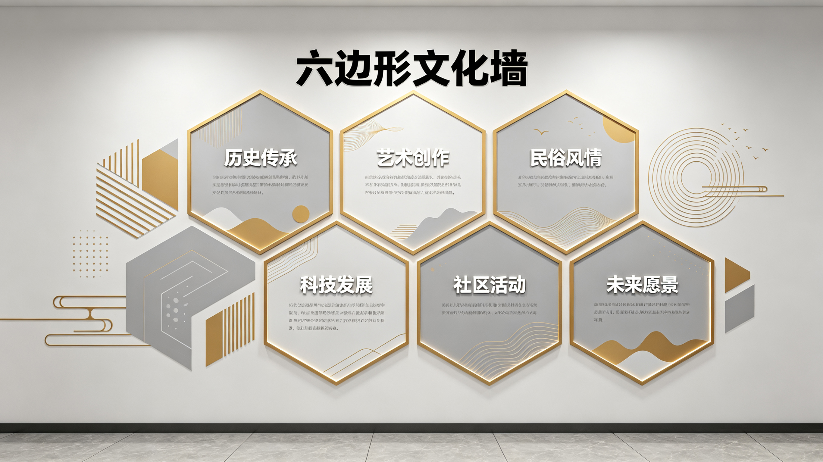 太白企业文化墙 | 六边形信息美学